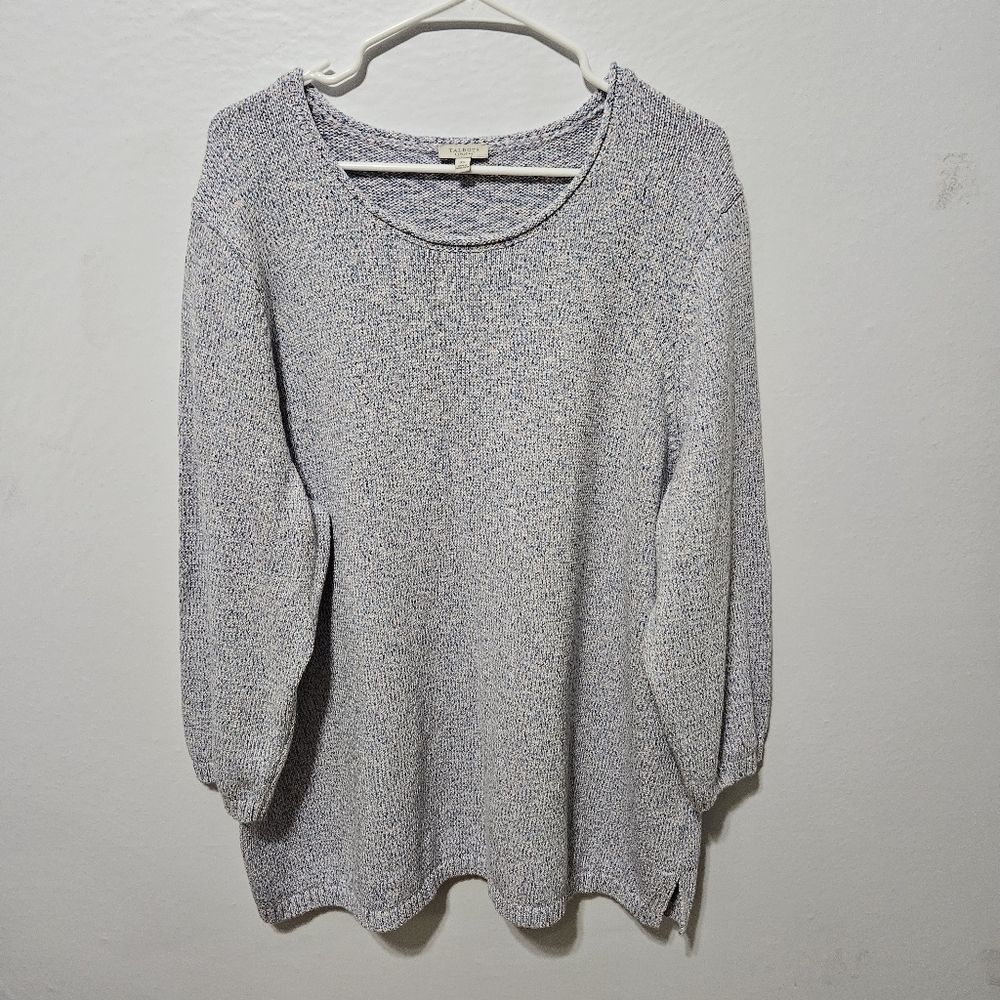 Talbots Womens Plus Knit Pink Purple Pastel Speckled Sweater B15